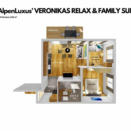 Alpenluxus Presents Veronikas Relax & Family Suite - Sun Terrace And Car Park Fügen Exterior foto